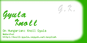 gyula knoll business card